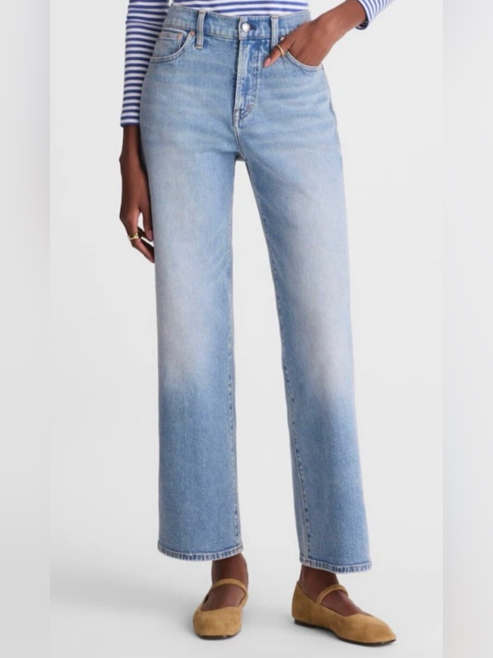 Madewell perfect vintage crop jeans light blue
